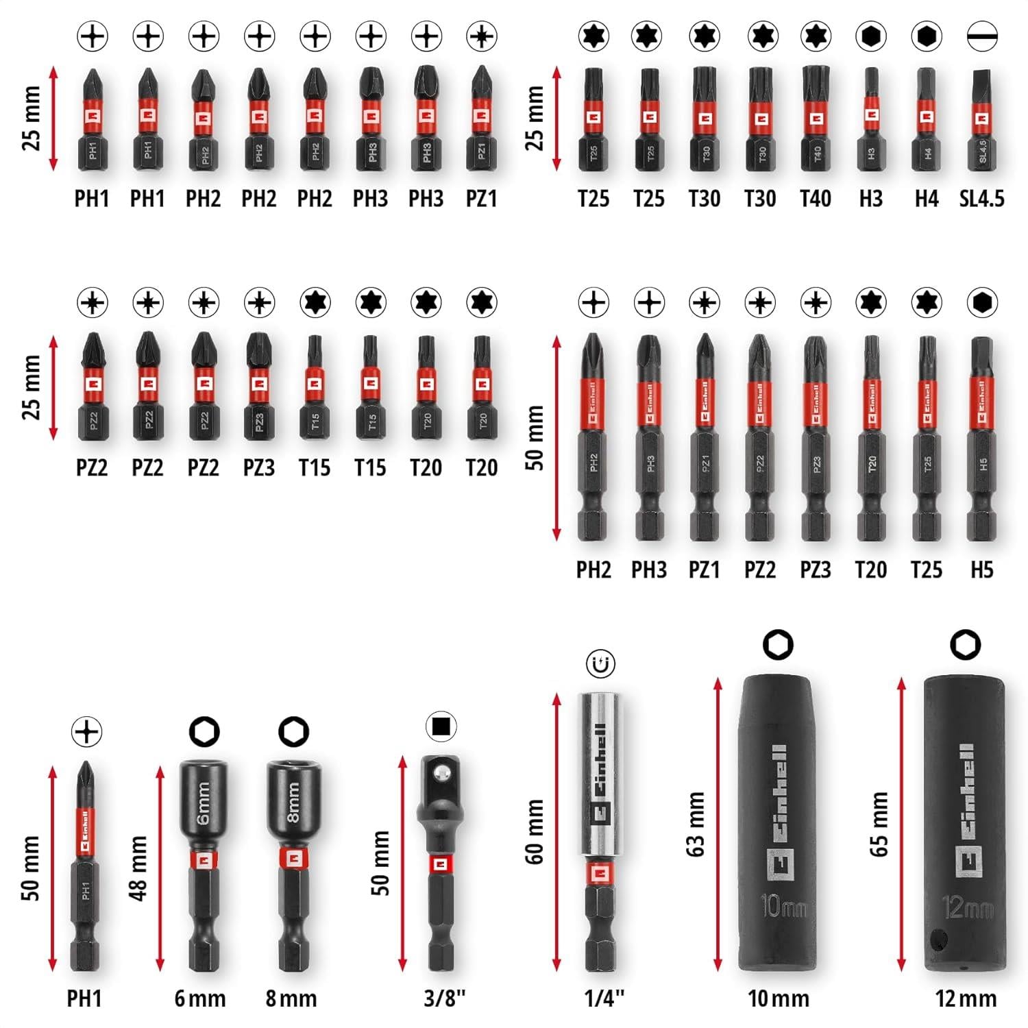 Einhell Bits Uç ve Soket Seti 39 Parça M-Case Kutu - 49109220