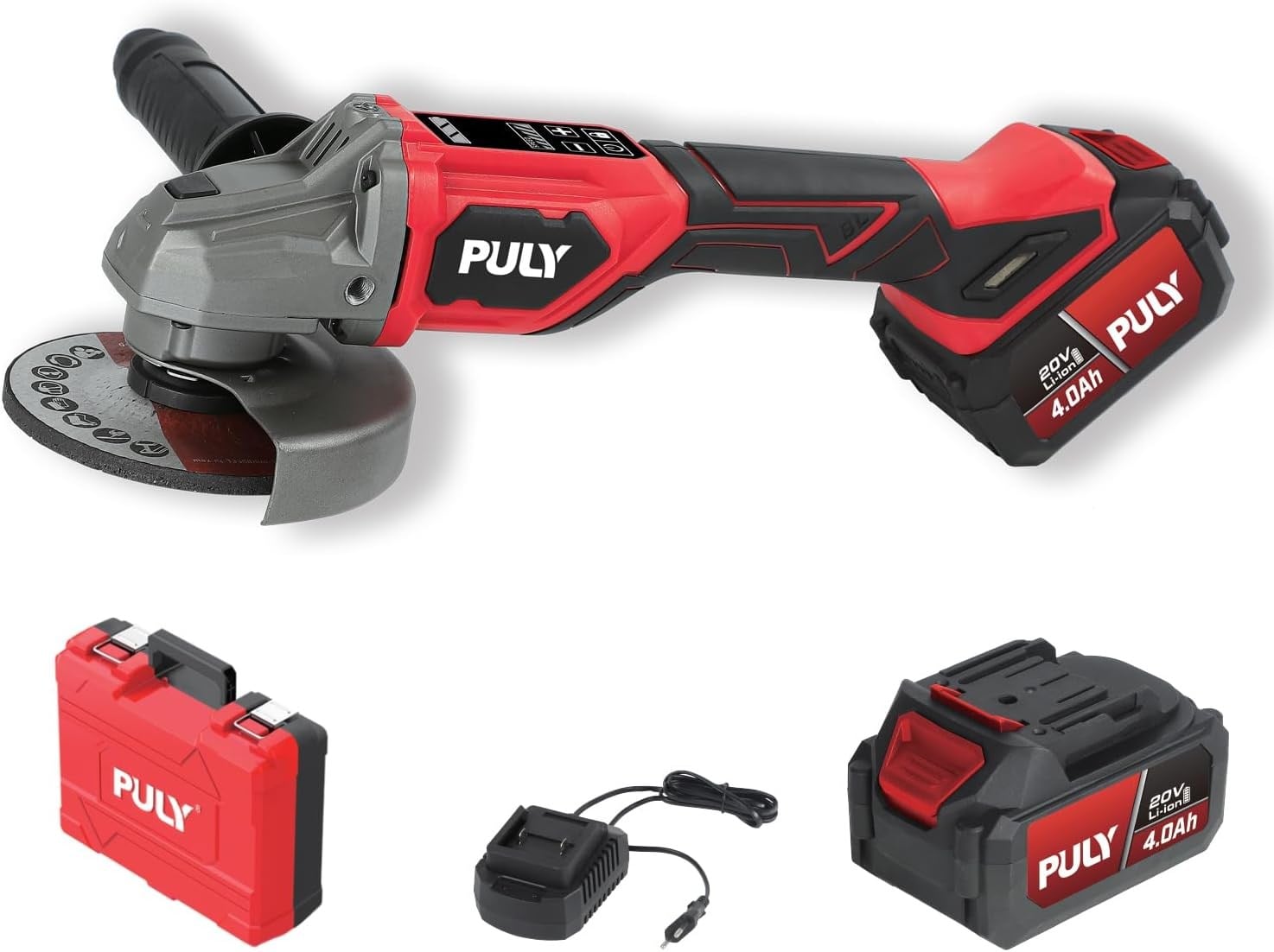 PULY BLMD-298 Kömürsüz 20V Akülü Avuç Taşlama Set 125 Mm (2X4.0 Ah)