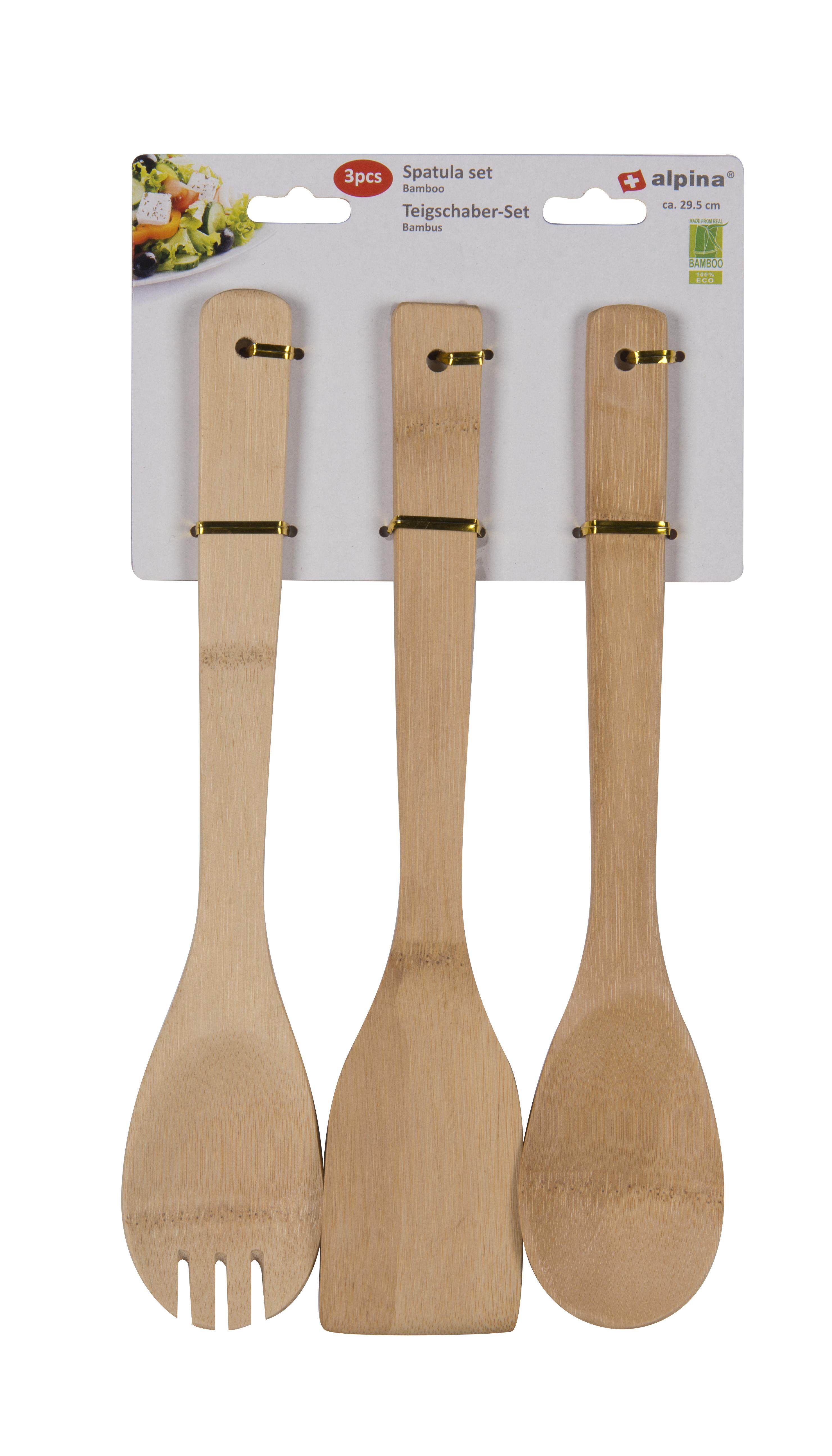 Alpina ALP106 Mutfak Gereçleri Seti 3 Parça Spatula, Çatal, Kaşık 29,5 cm 