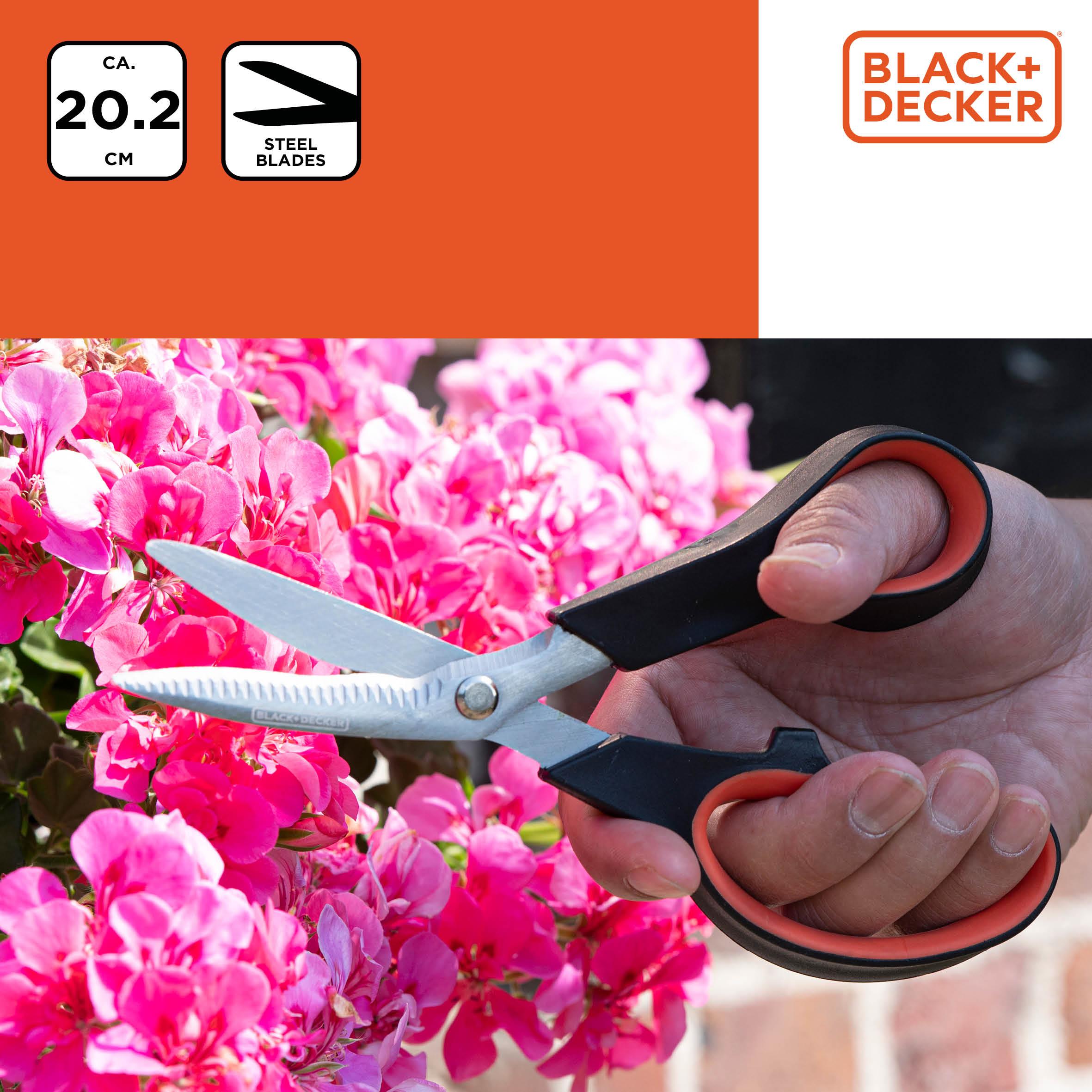 Black&Decker BXGTTO7026 Bahçe Makası 20,2 cm Ergonomik Sap