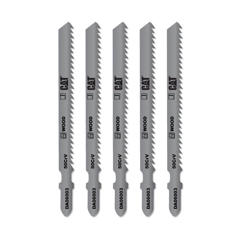 CAT DA06003 5 Parça Profesyonel Ahşap Çapaksız Temiz Kesim Dekupaj Testere Bıçağı, Ucu