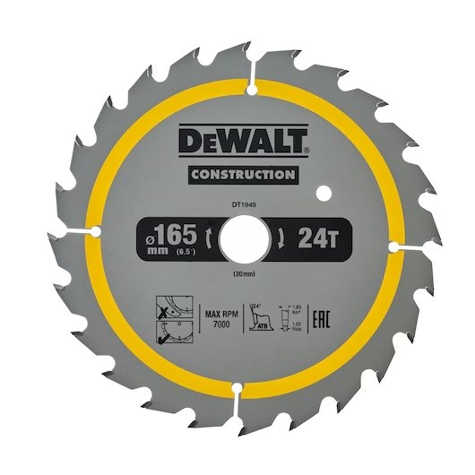 Dewalt DT1949 Daire Testere Bıçağı 165 x 20 mm