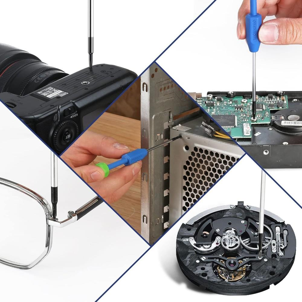 WORKPRO WP200530 CR-V 10 Parça Profesyonel Manyetik Hassas Tornavida Seti