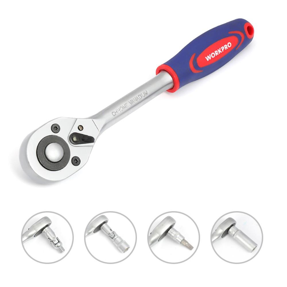 WORKPRO WP202535 1/4 1/2 108 Parça Cr-V Metrik Profesyonel Lokma Takımı