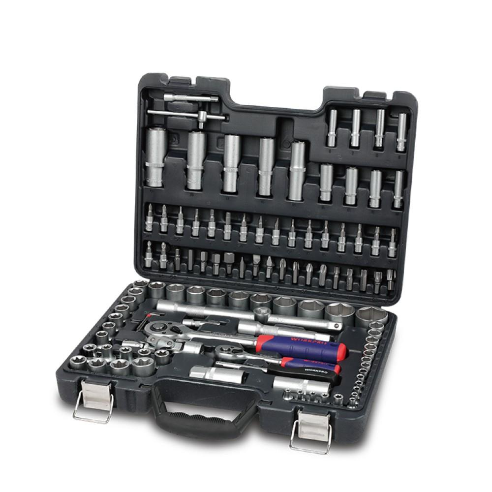 WORKPRO WP202535 1/4 1/2 108 Parça Cr-V Metrik Profesyonel Lokma Takımı