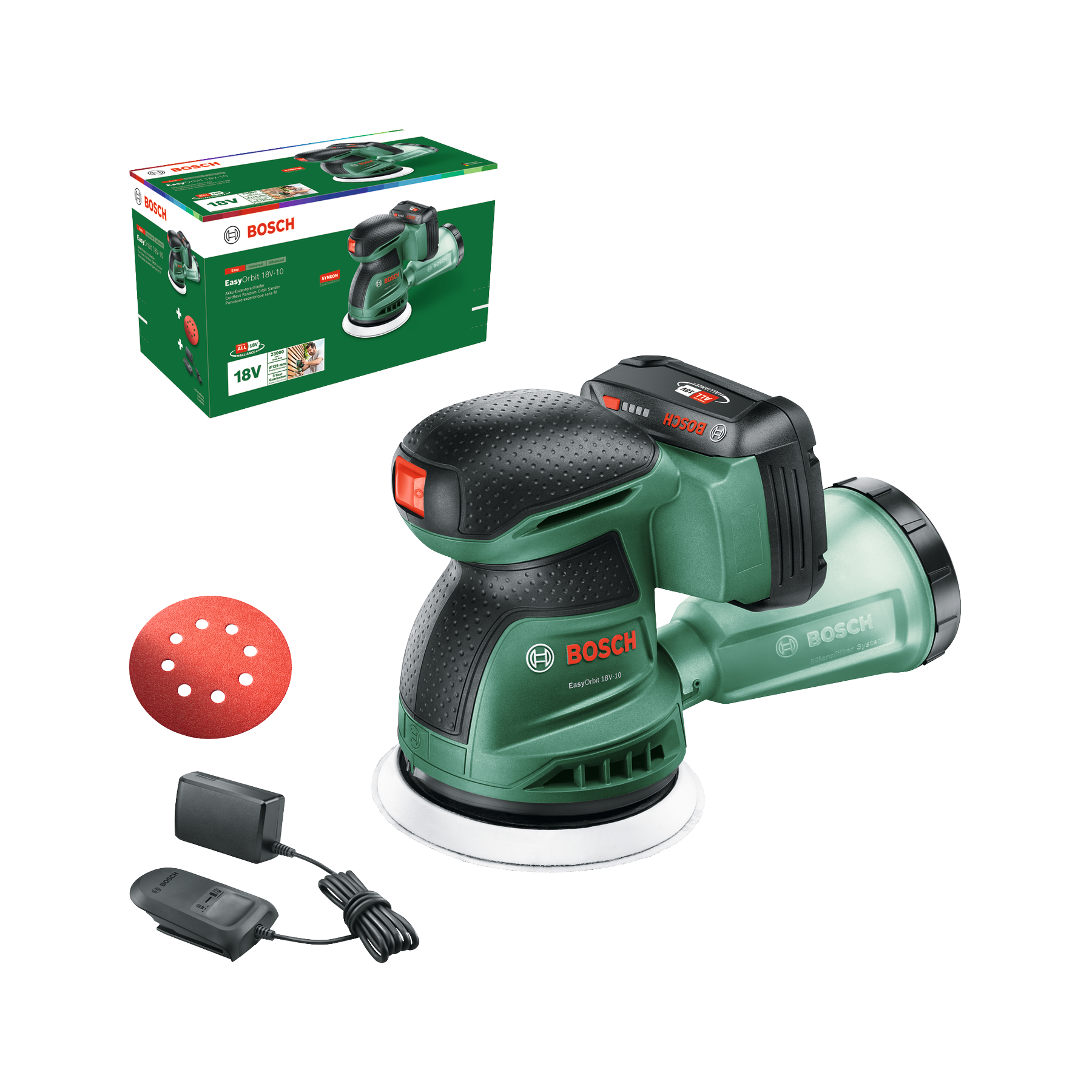 Bosch EasyOrbit18V-10 Eksantrik Zımpara (akü ve şarj cihazı dahil değildir)