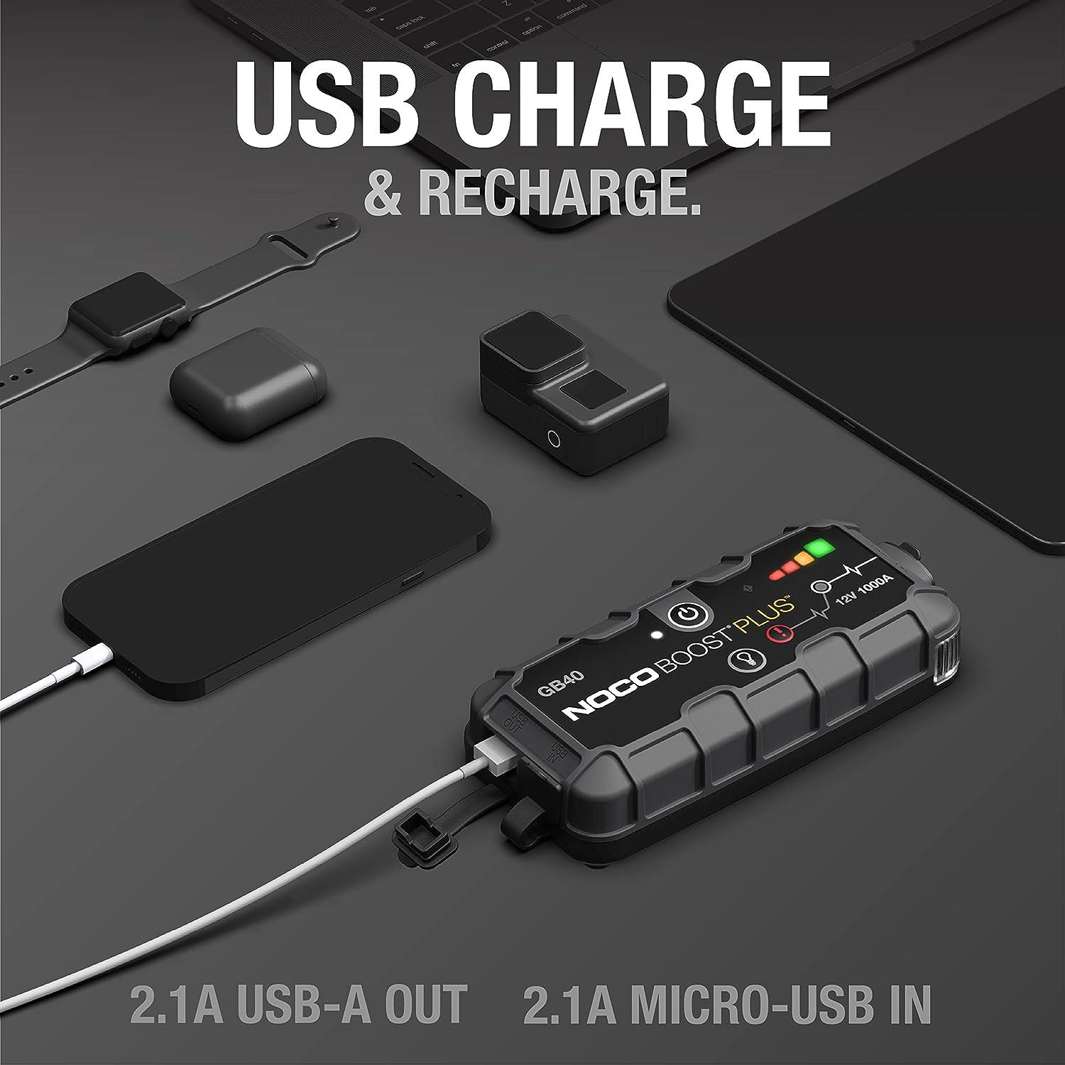 NOCO Genius GB40 12V 1000Amp Ultrasafe Lityum Akü Takviye + Powerbank + Led Lamba