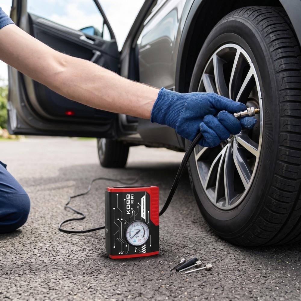 KOBB KB101 12Volt 100 PSI Analog Göstergeli Lastik Şişirme Hava Pompası