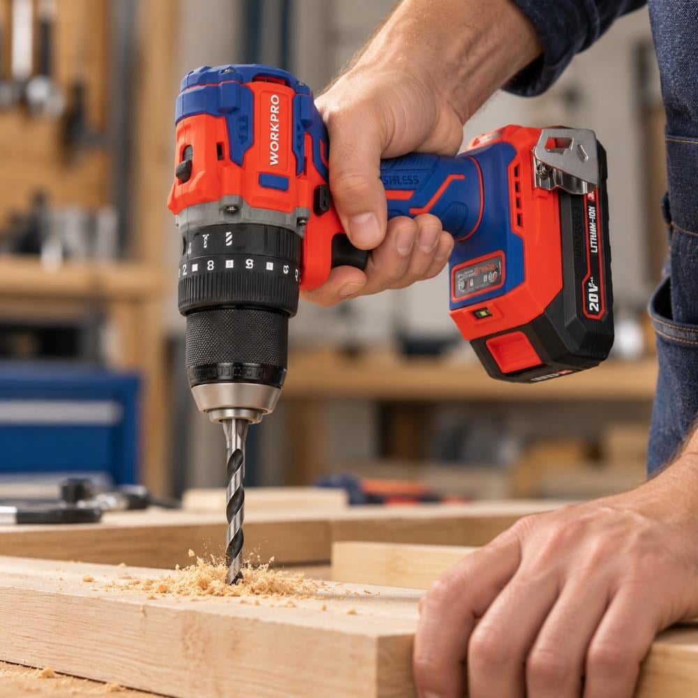 WORKPRO WP390016 20Volt 65Nm. Kömürsüz Profesyonel Şarjlı Darbeli Matkap (Akü Dahil Değildir)