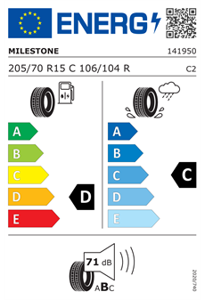 Milestone 205/70R15C 106/104R Vanmile  Yaz Lastiği (2026)