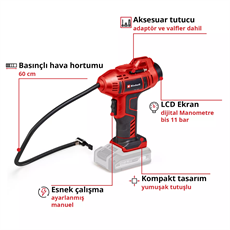 Einhell CE-CC 18 Li - Solo Akülü Oto Hava Kompresörü (Akü ve Şarj Cihazı Dahil Değildir) - 2071010