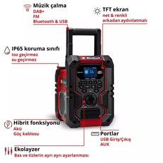 Einhell Expert TE-CR 18 Li DAB+/FM/BT - Solo Akülü Radyo Power X-Change (Akü ve Şarj Cihazı Dahil Değildir) - 3407995