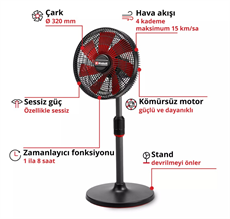 Einhell GE-CF 18/320 P Li - Solo, Akülü Vantilatör (Akü ve Şarj Cihazı Dahil Değildir) - 3408071