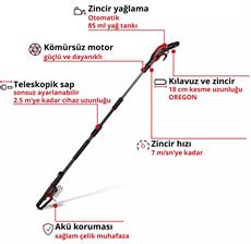 Einhell GP-LC 18/20 Li T BL-Solo, Akülü Yüksek Dal Budama (Akü ve Şarj Cihazı Dahil Değildir) - 3410971