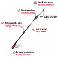 Einhell GP-HH 18/50 Li T BL-Solo  Akülü Teleskopik Çit Budama Makinesi (Akü ve Şarj Cihazı Dahil Değildir) - 3410972