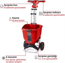 Einhell GE-SR 18/22 Li-Solo, Akülü Çok Amaçlı Serpme Makinesi (Akü ve Şarj Cihazı Dahil Değildir) - 3415430