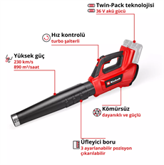 Einhell GP-LB 36/230 Li E BL-Solo, Akülü Yaprak Üfleme (Akü ve Şarj Cihazı Dahil Değildir) - 3433650