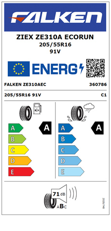 Falken 205/55R16 91V Ziex ZE310A Ecorun (OEM) Yaz Lastiği (2026)