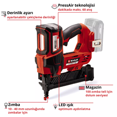 Einhell FIXETTO 18/38 S - Solo Akülü Zımba Makinesi (Akü ve Şarj Cihazı Dahil Değildir) - 4257785