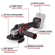 Einhell Professional TP-AG 18/125-13 Q P BL - Solo Kömürsüz Akülü Avuç Taşlama Power X-Change (Akü ve Şarj Cihazı Dahil Değildir) - 4431197