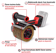 Einhell TP-BR 18/32 Li BL - Solo, PROFESSIONAL Akülü Silindir Zımpara (Akü ve Şarj Cihazı Dahil Değildir) - 4468000