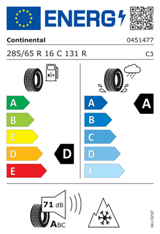 Continental VanContact A/S TL 285/65R16C 131R Dört Mevsim Lastiği (2024)