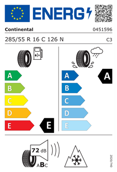 Continental VanContact A/S 10PR 285/55R16C 126N Dört Mevsim (2024)