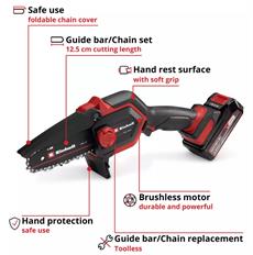 Einhell GE-PS 18/15 Li Bag Kit, Akülü Dal Budama Testeresi - 4600043