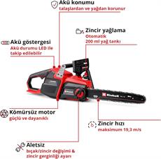 Einhell GP-LC 36/40 Li BL - Solo, Akülü Ağaç Kesme (Akü ve Şarj Cihazı Dahil Değildir) - 4600050