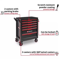 Einhell  Atölye Arabası (6 Çekmeceli, Kilitleme Sistemi, Bilyalı Raylar, 135 kg Taşıma Kapasitesi) - 49375402