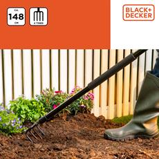 Black&Decker BXGTTO7007 Bahçe Tırmığı148 cm Siyah-Turuncu