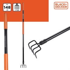 Black&Decker BXGTTO7007 Bahçe Tırmığı148 cm Siyah-Turuncu