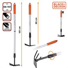 Black&Decker BXGTTO7055 Ayarlı Bahçe Çapası ve Tırmık 66-101 cm