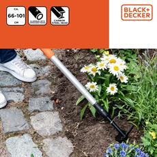 Black&Decker BXGTTO7055 Ayarlı Bahçe Çapası ve Tırmık 66-101 cm