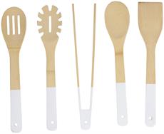 Alpina ALP108B Bambu Mutfak Gereçleri Seti 5 Parça 30 cm Beyaz