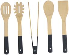 Alpina ALP108S Bambu Mutfak Gereçleri Seti 5 Parça 30 cm Siyah