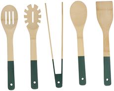 Alpina ALP108Y Bambu Mutfak Gereçleri Seti 5 Parça 30 cm Yeşil