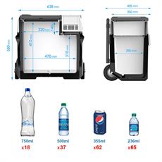 Acopower PX50 12/24/220Volt 50Litre Kompresörlü Tekerlekli Outdoor Oto Buzdolabı (Akü Dahil Değildir)