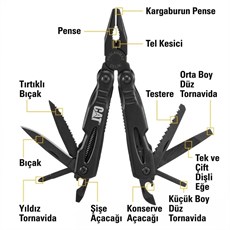 CAT DA980021 13 IN 1 Çok Fonksiyonlu Siyah Oksit Kaplamalı Profesyonel Pense Seti