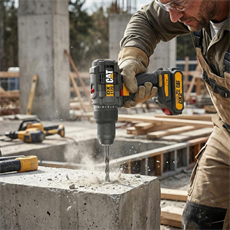 CAT DX1120 18Volt/2.0Ah Li-ion Çift Akülü Kömürsüz Profesyonel Şarjlı Darbeli Matkap + DA01902 45 Parça Vidalama Uç Seti