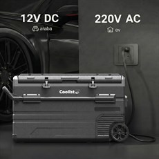 Coolist CLK120W 12/24V 220Volt 114 Litre Tek Bölmeli Tekerlekli Outdoor Kompresörlü Oto Buzdolabı/Dondurucu