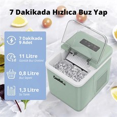 Coolist CLK2BM 12/24Volt/ 220Volt 1.3 Litre Kompresörlü Otomatik Buz Yapma Makinesi