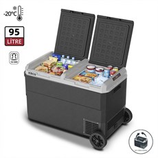 ICECO MCD95D 12/24Volt 95 Litre Kompresörlü Çift Bölmeli Tekerlekli Outdoor Oto Buzdolabı/Dondurucu