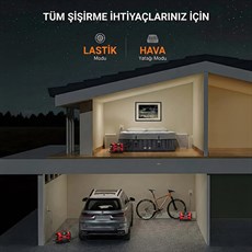KOBB KB301 12Volt 220Volt 150 PSI Ayarlanabilir Dijital Basınç Göstergeli Lastik ve Yatak Şişirme Pompası