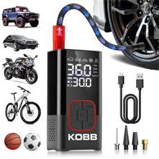 KOBB KB412 Li-ion Şarjlı 150 PSI Dijital Göstergeli Akıllı Lastik Şişirme Pompası+ Powerbank + SOS + Led Lamba