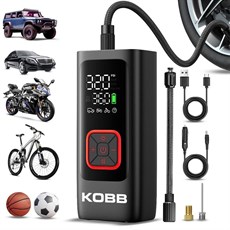 KOBB KB426 12V / Şarjlı Li-ion 150 PSI Dijital Göstergeli Akıllı Lastik Şişirme Pompası+ Powerbank + SOS + Led Lamba