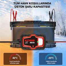 KOBB KBS1A 6V/12V 30Ah Akıllı Akü Şarj ve Akü Bakım / Desülfatör