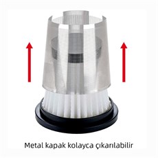 KOBB KBV20F 12V/Şarjlı Hibrit Araç Süpürgesi İçin Yedek HEPA+Çelik Filtre