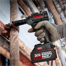 Kress KUB30.2SET 20Volt/4.0Ah. Li-ion Çift Akülü 300Nm Kömürsüz Profesyonel Şarjlı Somun Sıkma + 4 Parça Derin Lokma Seti
