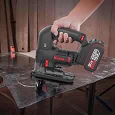 Kress KUE26 20Volt 4.0Ah Li-ion Çift Akülü Profesyonel Kömürsüz Devir Ayarlı Şarjlı Dekupaj Testere